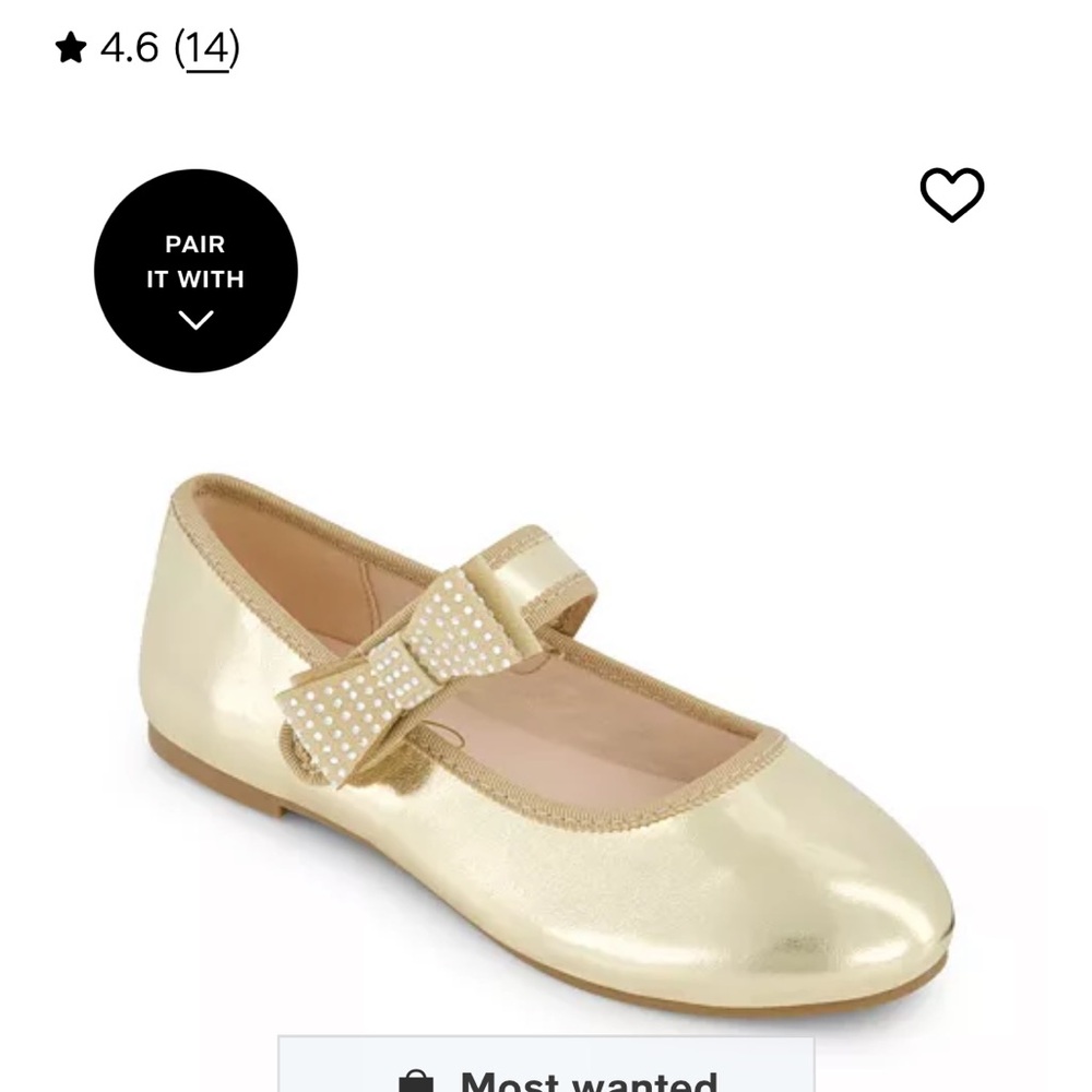 Girls Amy Crystal Bow Ballet Flat size 1